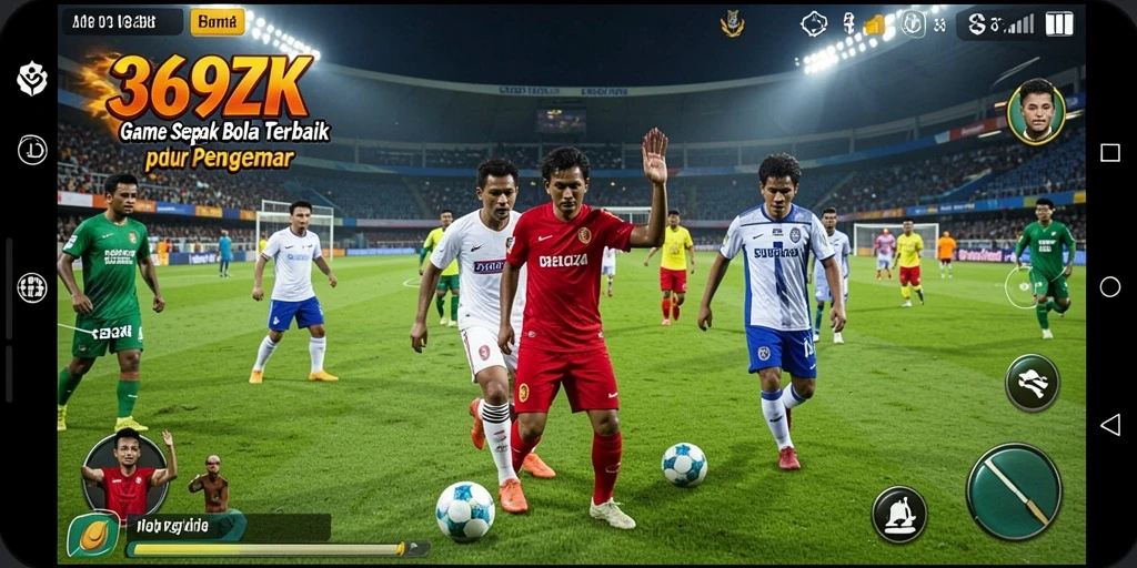 Tangkapan layar 369ZK menunjukkan aksi seru dalam permainan sepak bola.