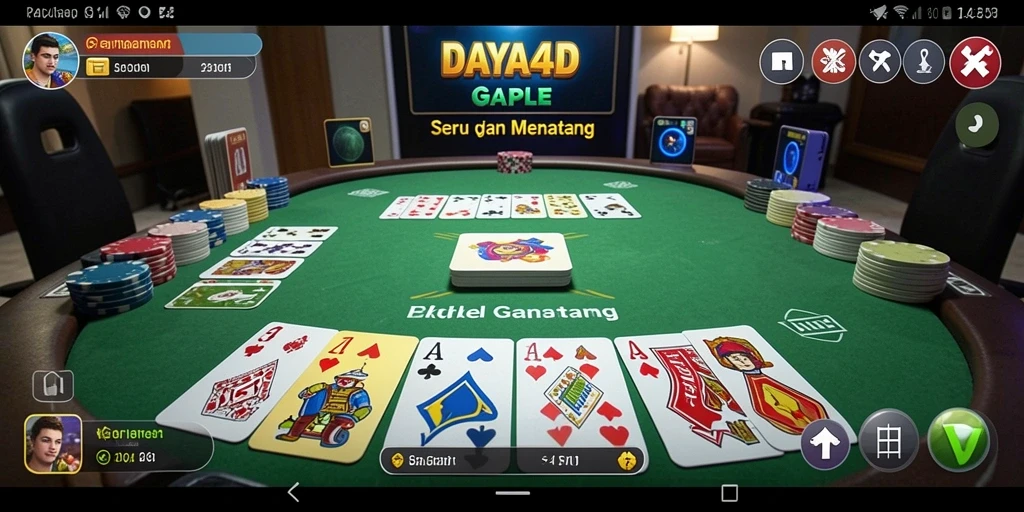 Tampilan gameplay Gaple yang menarik dan interaktif.