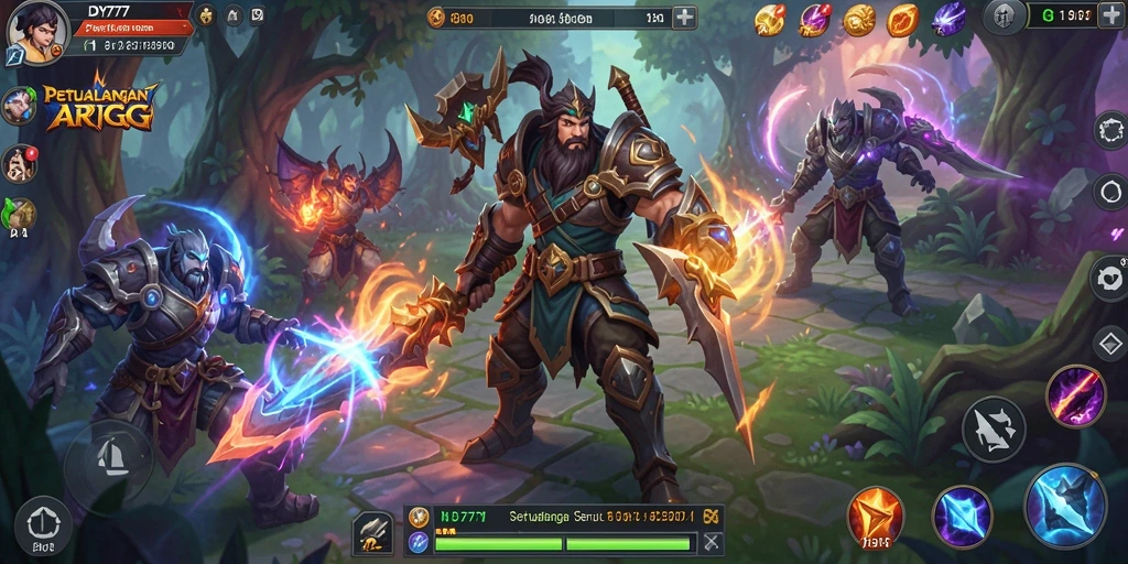 Tampilan aksi seru dalam game ARPG DY777.