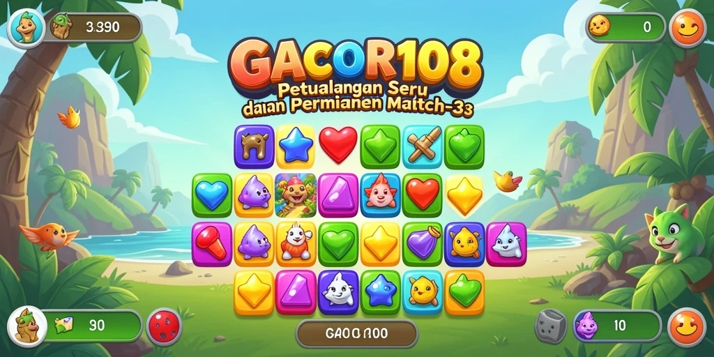 Tampilan gameplay GACOR108 yang menarik dan penuh warna.