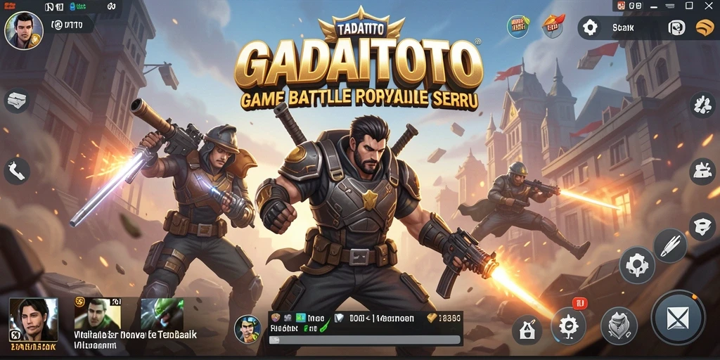 Tampilan gameplay GADAITOTO dengan pertempuran intens di arena Battle Royale.