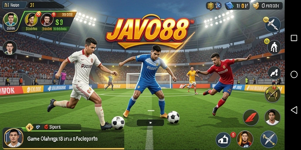 Tampilan menarik dari gameplay olahraga yang mendebarkan.
