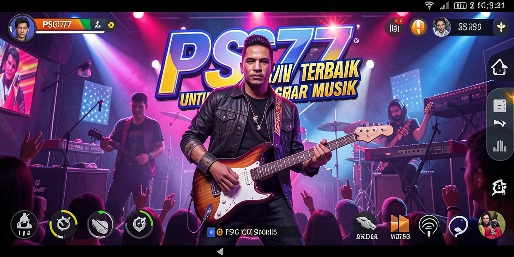 Screenshot gameplay PSG77 yang menunjukkan interaksi musik yang seru.