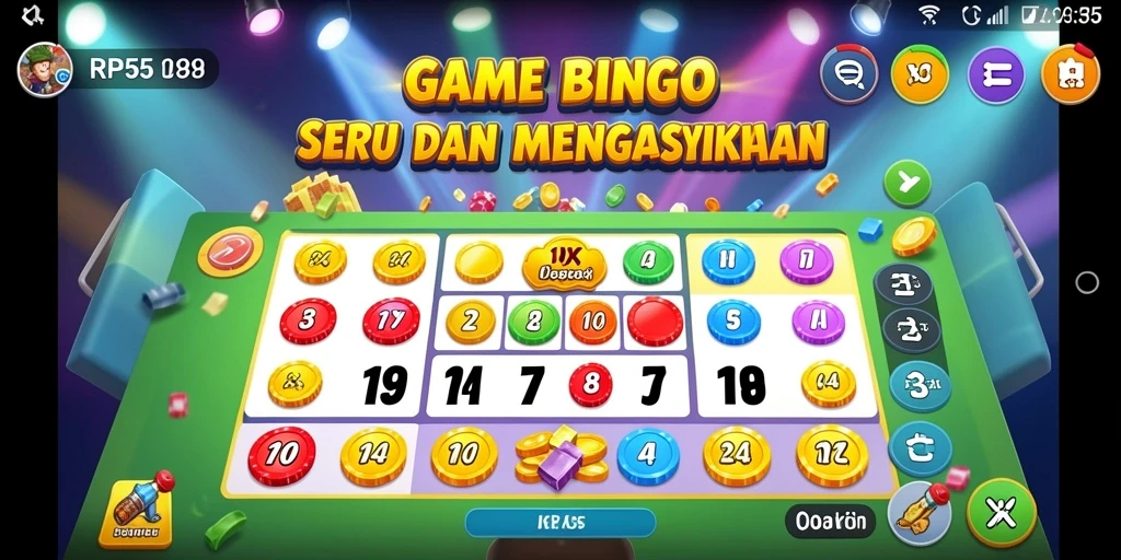 Tampilan gameplay seru dalam RP55, nikmati permainan Bingo.