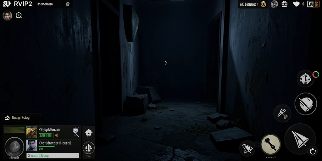 Tangkapan layar gameplay RVIP2 dengan suasana menakutkan yang meresahkan.