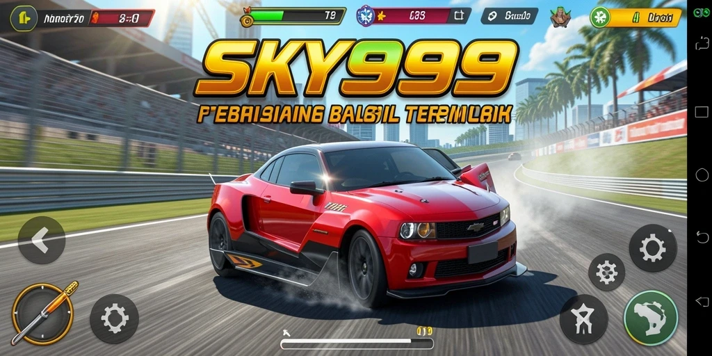Screenshot gameplay <strong>SKY99</strong> yang menampilkan aksi balap yang mendebarkan.